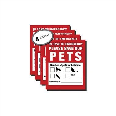 پالتو جانوروں کی ایمرجنسی ریسکیو الرٹ اسٹیکر